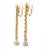 Italian-made 14K yellow gold drop earrings feature a 6.3mm diamond-set ball suspended from a delicate chain with a secure...