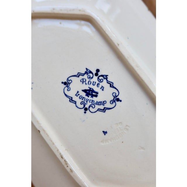 Ceramic Antique Ironstone Gravy Boat from Longchamp, 1890s For Sale - Image 7 of 10