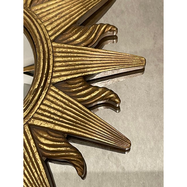 Shabby Chic 1960s Small Sunburst Conclave Wall Mirror For Sale - Image 3 of 5