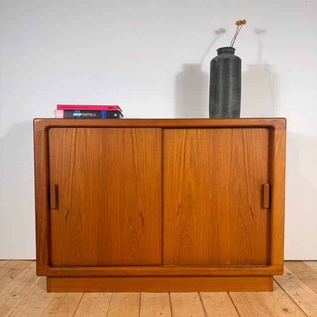 Wood Danish Teak Sideboard with Sliding Doors, 1960s For Sale - Image 7 of 7
