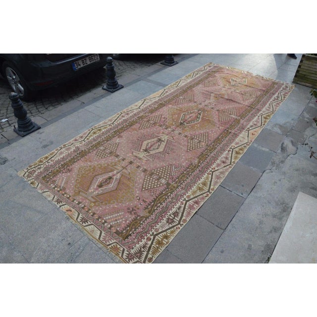 Turkish Vintage Handwoven Kilim Rug From Anatolian Wool On Wool good contion for use