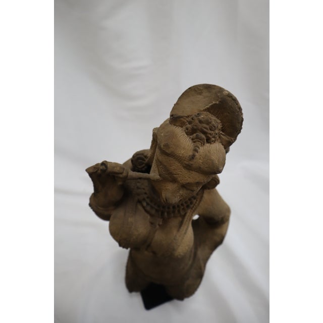 Hindu Celestial Beauty (Surasundari or Aspara) Antique Indian Statue on Stand For Sale - Image 10 of 11