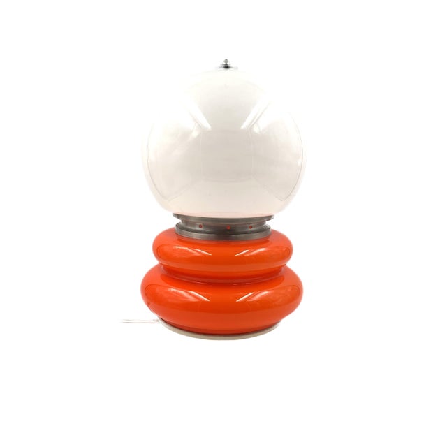 Space Age Orange Murano Glass Table Lamp by Carlo Nason, 1970s For Sale - Image 14 of 15