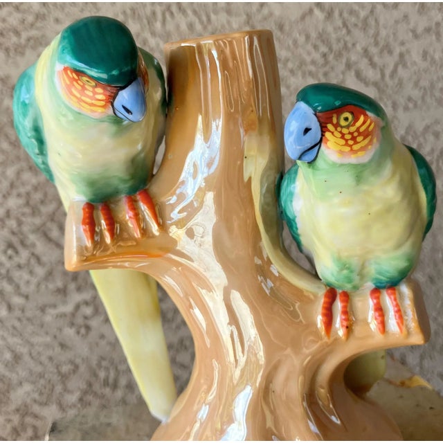 Ceramic Mid 20th-Century Palm Beach Chic Regency-Style Lusterware Parrot Bud Vase, Japan For Sale - Image 7 of 12