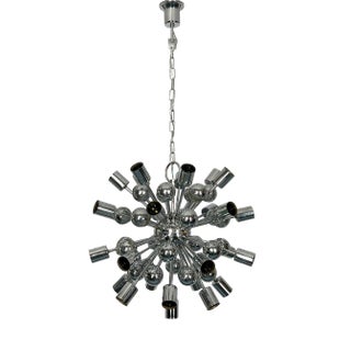 Vintage Chrome Sputnik Chandelier from Reggiani, Italy, 1970s For Sale