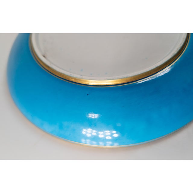 18th Century French Sevres Vincennes Bleu Celeste Plate With Courting Scene For Sale - Image 18 of 18