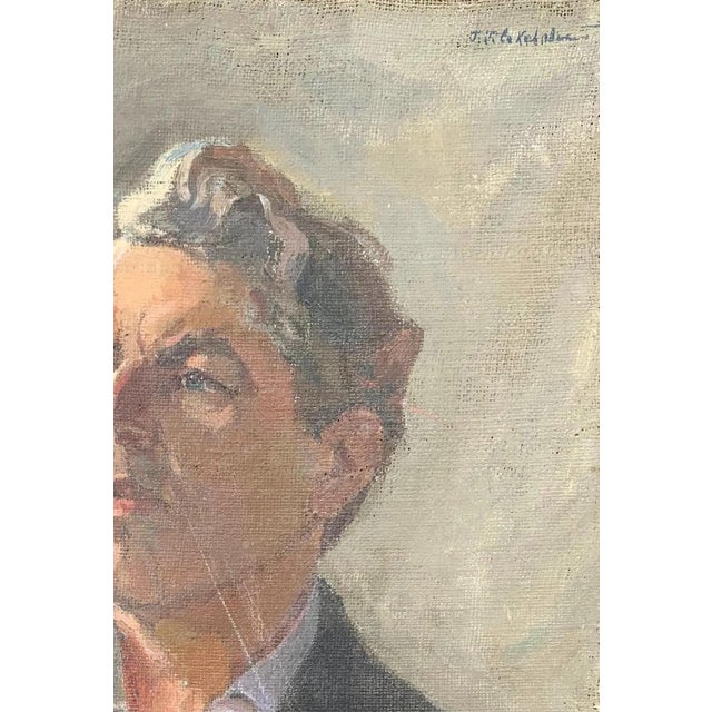 Realism 1980s Ukrainian Portrait Oil Painting, Sokolovsky, 1983 88,5-61,5 For Sale - Image 3 of 6