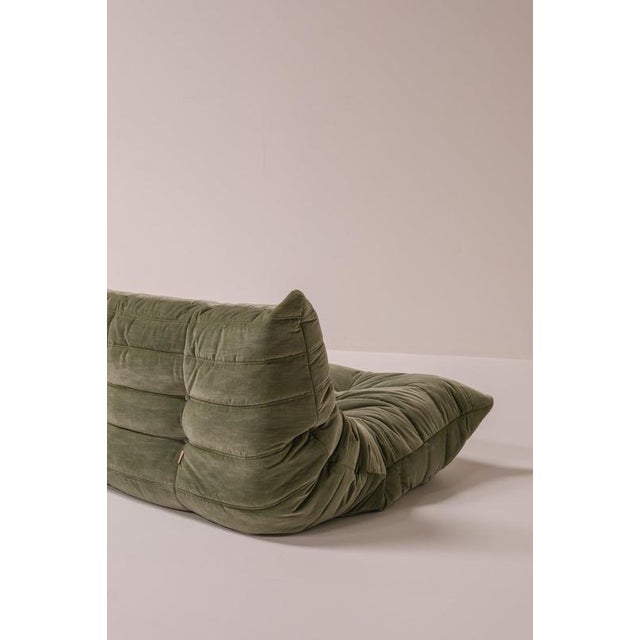 Vintage Togo Three-Seater Sofa in Pierre Frey Velvet by Michel Ducaroy for Ligne Roset For Sale - Image 3 of 13