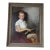 Early 19th Century Realism Seated Boy Portrait Oil Painting by Margot Clark (Signed "Vargoss") – 34" X 41 For Sale