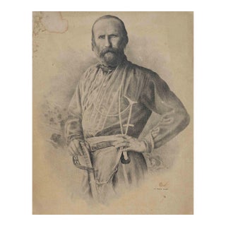 Unknown, Portrait of Giuseppe Garibaldi, Lithograph, 19th Century For Sale
