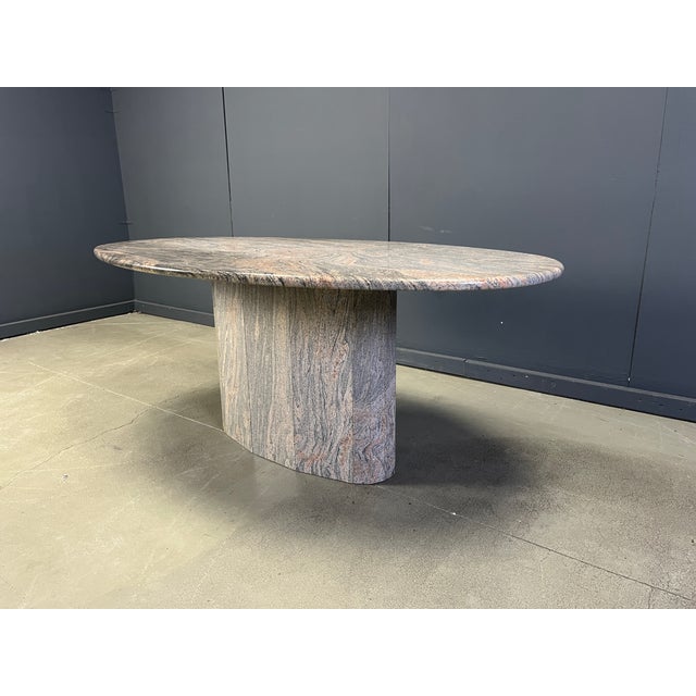 Mid-Century Modern Vintage Oval Granite Dining Table, 1970s For Sale - Image 3 of 13