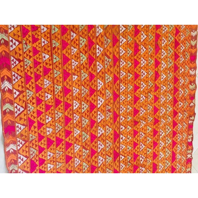 A rare pattern embroidered in silk on a hand loomed cotton background. Punjab is known for its Phulkaris. The embroidery...