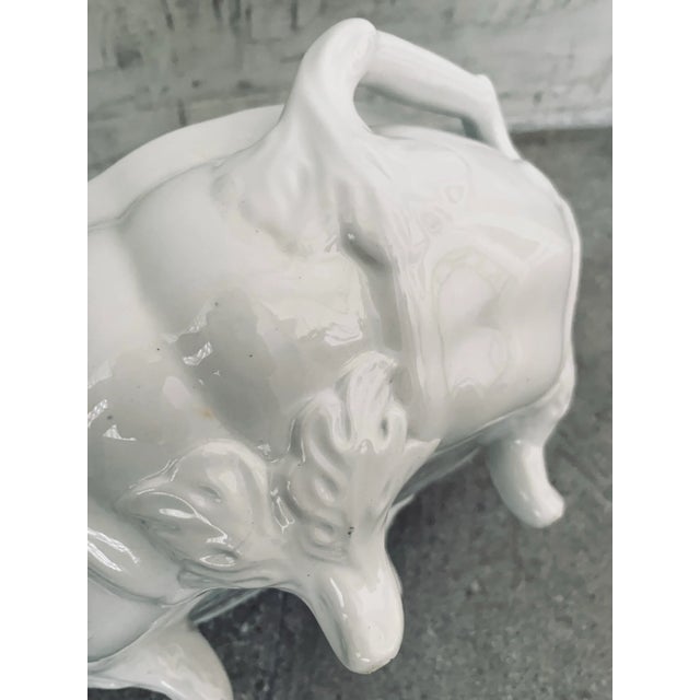 White Late 20th Century Styled After Bordallo Pinheiro Portuguese Blanc De Chine Centerpiece Soup Tureen For Sale - Image 8 of 12