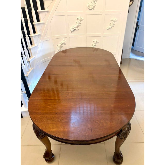 Wood Antique Victorian Mahogany Extending Dining Table with Carved Claw and Ball Legs, 1880 For Sale - Image 7 of 14