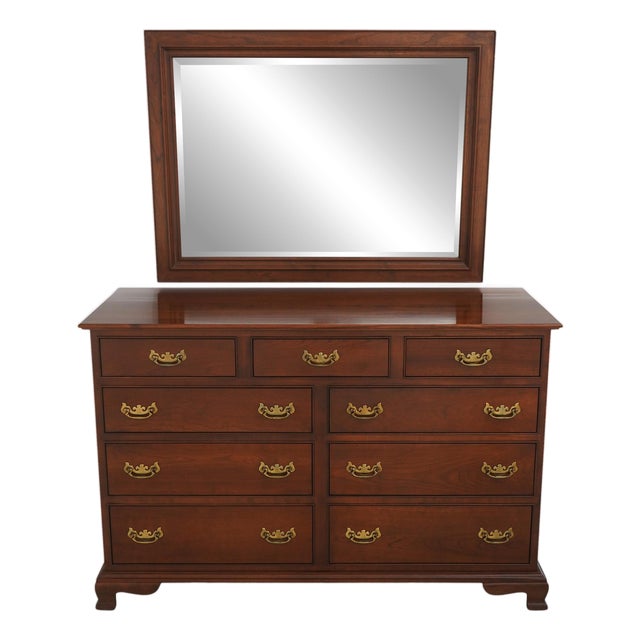 Stickley Cherry Dresser W. Rectangular Mirror For Sale
