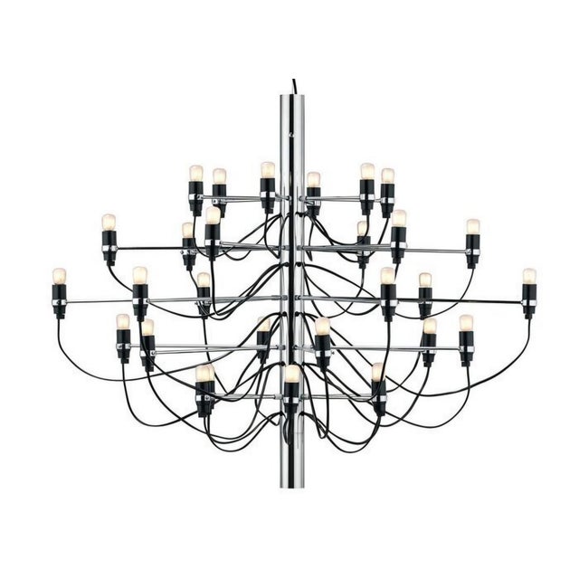 Model 2097/30 Chandelier in Chromed Metal with ABS Diffusers by Gino Sarfatti for Arteluce, 1958 For Sale - Image 15 of 15