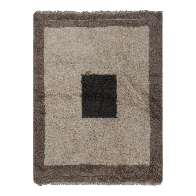 Vintage Angora Wool Turkish Shaggy Rug 3'3'' X 4'5'' For Sale