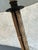 Stunning floor lamp made of weathered bamboo and black wrought iron. Includes beautiful Beige linen concave lampshade....