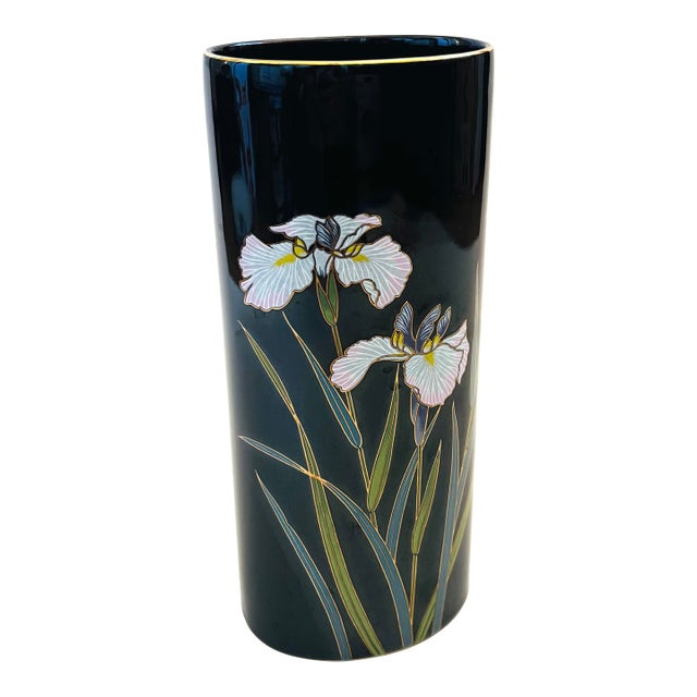 Tall Black Iris Vase For Sale
