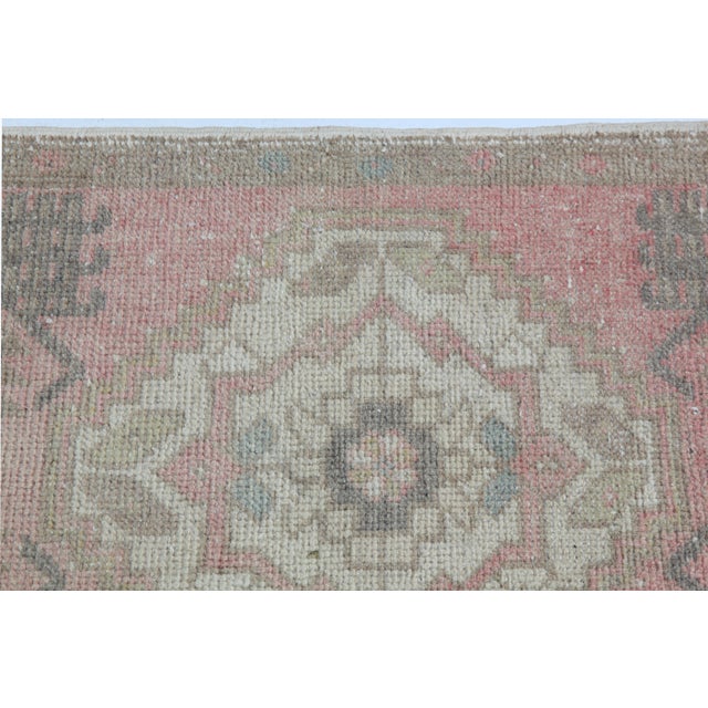 Textile Vintage Turkish Handwoven Door Mat Rug -1' 8'' X 3' 11'' For Sale - Image 7 of 8