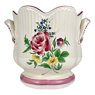 Large Streetlight Model Planter with Pink Pattern from KG Lunéville, 1980s For Sale