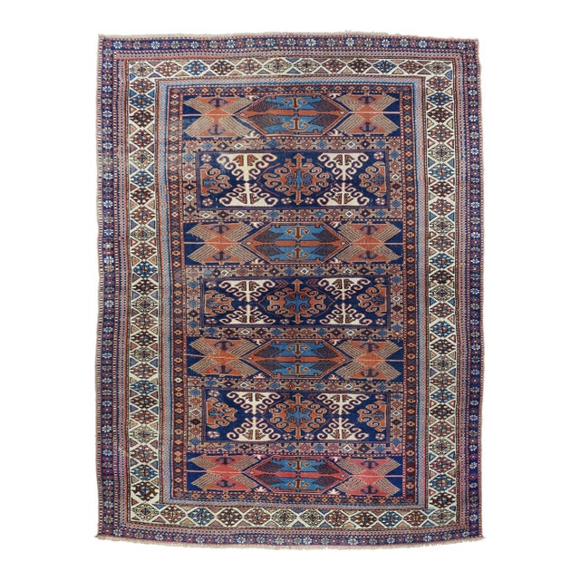 Antique Caucasian Rug 5'5'' x 7'5'' For Sale