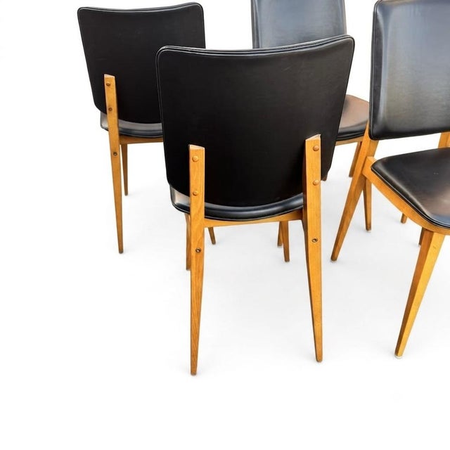Vintage Scandinavian Chairs in Leatherette, 1960s, Set of 6 For Sale - Image 6 of 16