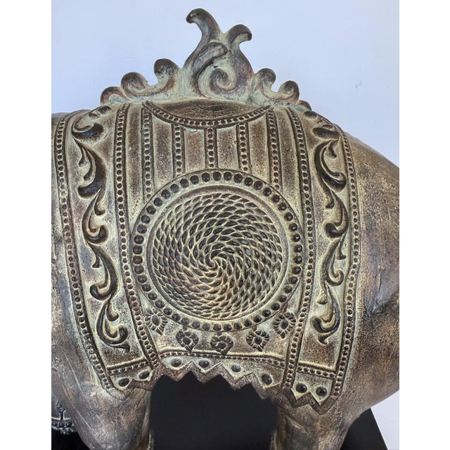 Brown Large Resin Adorned Asian Elephant Statue 17" For Sale - Image 8 of 9