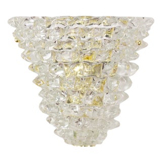 Italian Rostrated Murano Crystal Wall Light, 1970s For Sale