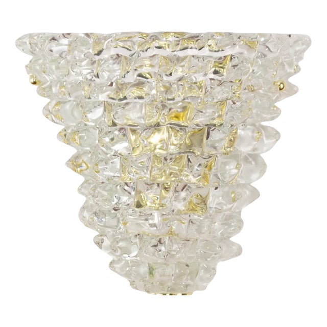 Italian Rostrated Murano Crystal Wall Light, 1970s For Sale