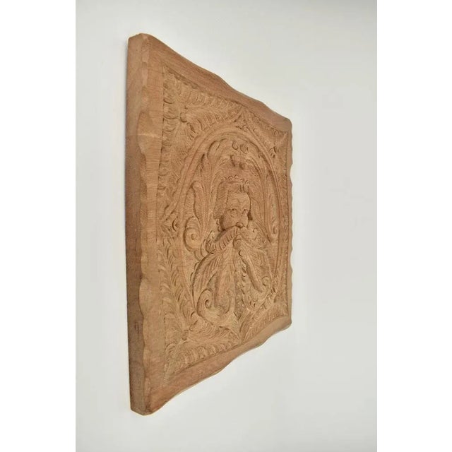 Antique Carved Wooden Wall Panel in Oak For Sale - Image 4 of 8