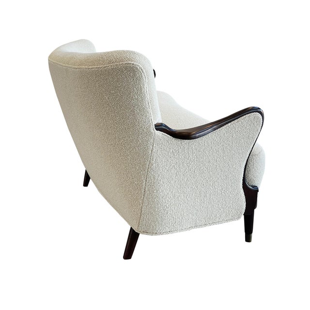1940s Danish Modern Sofa by Alfred Christensen in Ivory Bouclé For Sale In New York - Image 6 of 18