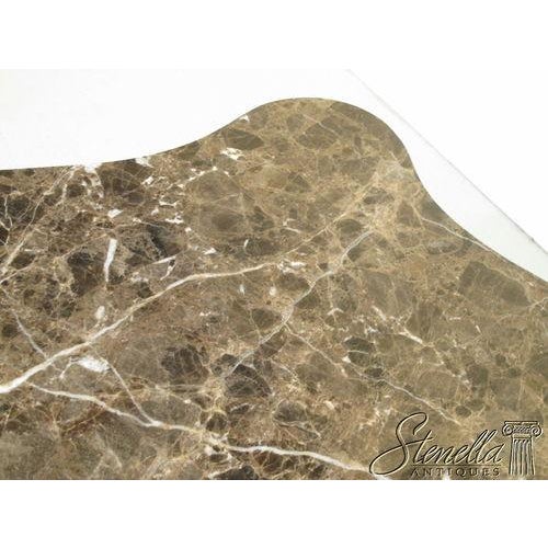 Wood Marble Top Rococo Style Mahogany Table With Carved Paw Feet For Sale - Image 7 of 9