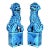 1960's Turquoise Glazed Ceramic Foo Dogs, Pair For Sale