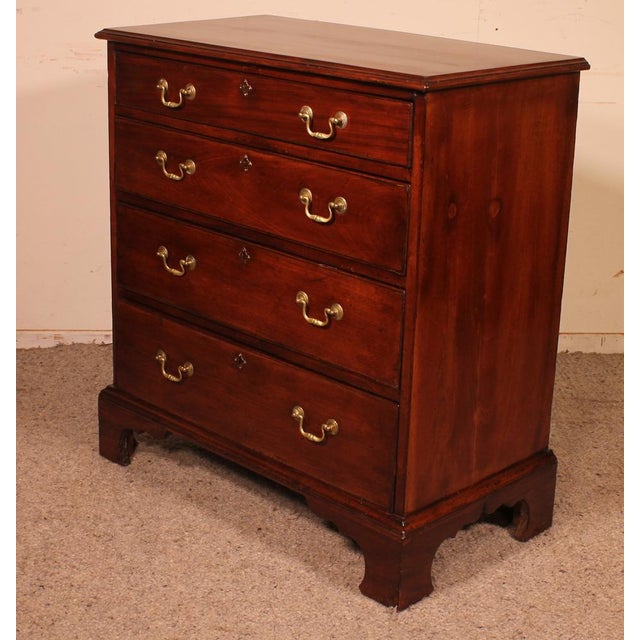 Brown Small Mahogany Chest of Drawers, 18th Century For Sale - Image 8 of 12