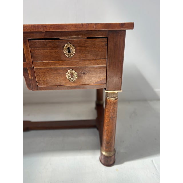 19th Century Empire Desk in Mahogany and Veneer For Sale - Image 4 of 13