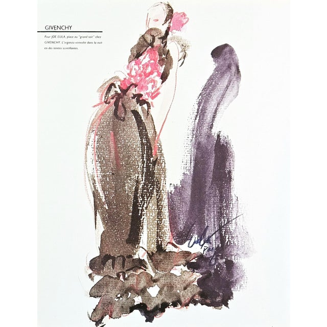 Contemporary 1983 Set of 2-French Hubert Givenchy Original Fashion Prints For Sale - Image 3 of 7