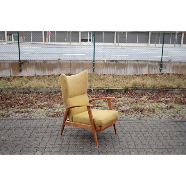 Mid-Century Modern Set of Antimott Recliner Wingback Lounge Chair & Ottoman from Knoll, 1950s For Sale - Image 3 of 18