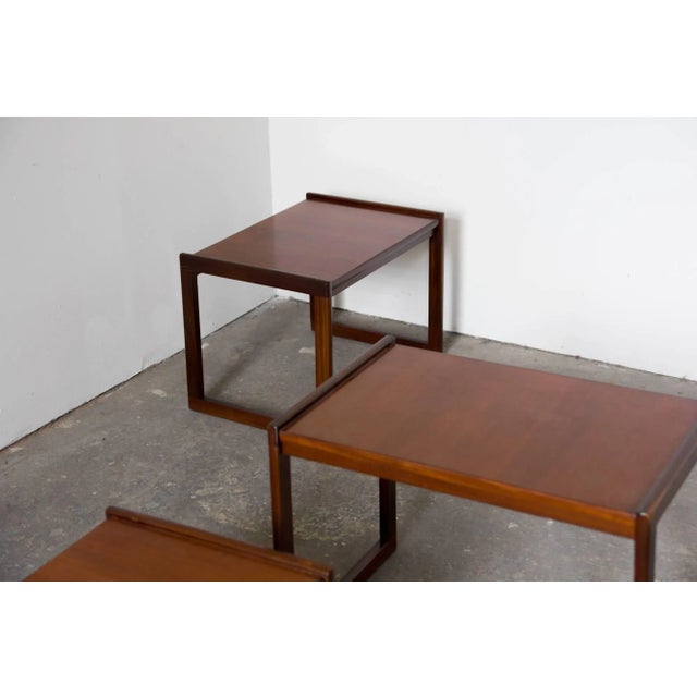 Mid-Century Modern Punch Design Inc. Teak Nesting Tables For Sale - Image 3 of 5