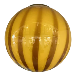 Contemporary Amber and Brown Sphere Pendant Light in Murano Glass