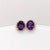5ct Oval Amethyst Diamond Stud Earrings: Solid 14k Gold, Oval 10x8mm, Pair For Sale - Image 4 of 9