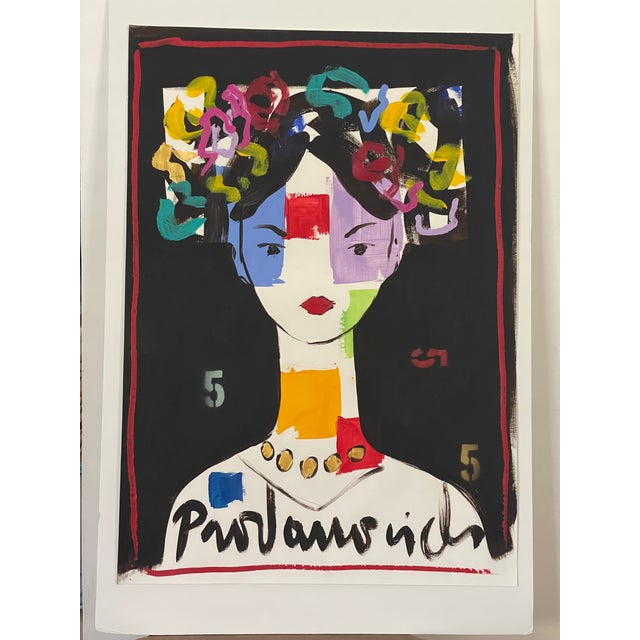 Contemporary American original art on paper, acrylic on paper. Signed and stamped Vladimir Prodanivich.