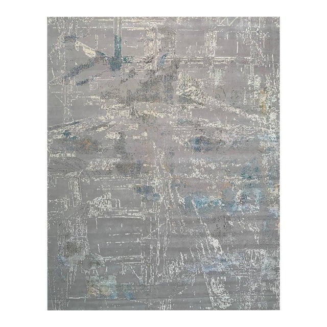 Handwoven Modern Abstract Area Rug 12x15 For Sale