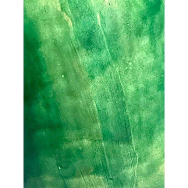 Vintage Green Hand Made Folk Art Glazed Terracotta Olive Jar For Sale - Image 9 of 9