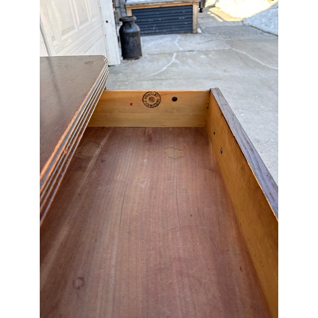 Wood Vintage Mahogany Dresser | Colonial Revival Chest of Drawers | Hepplewhite Style Bedroom Dresser | Traditional Wood Three Drawer Chest For Sale - Image 7 of 12