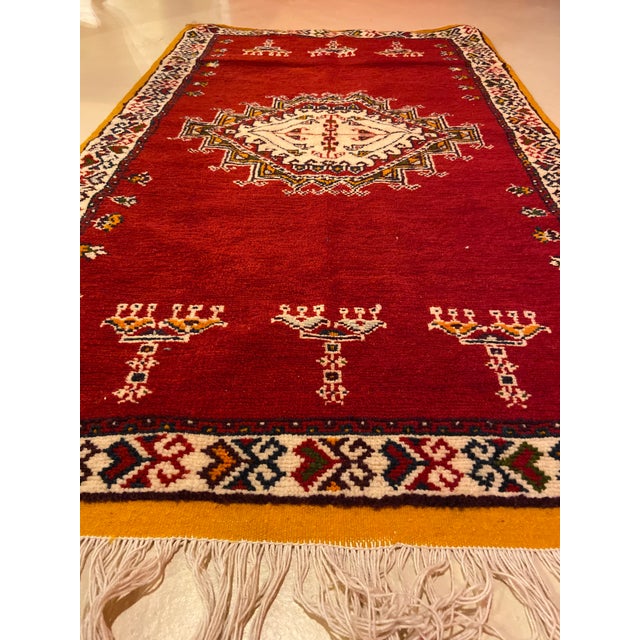 2010s Berber Medium Rug Handwoven Wool With Abstract and Geometric Elements For Sale - Image 5 of 8