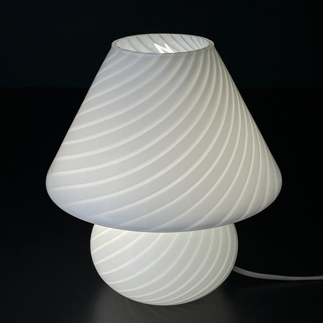 Vintage Swirl Murano Glass Table Lamp Mushroom, Italy, 1970s For Sale - Image 13 of 15