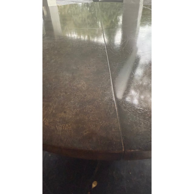 1970s 1970s Mastercraft Burlwood Expandable Dining Table — No Leaves Included For Sale - Image 5 of 15