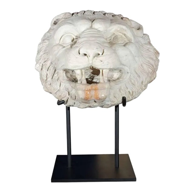 17th Century, Carrera Marble Lion Fountain Head For Sale