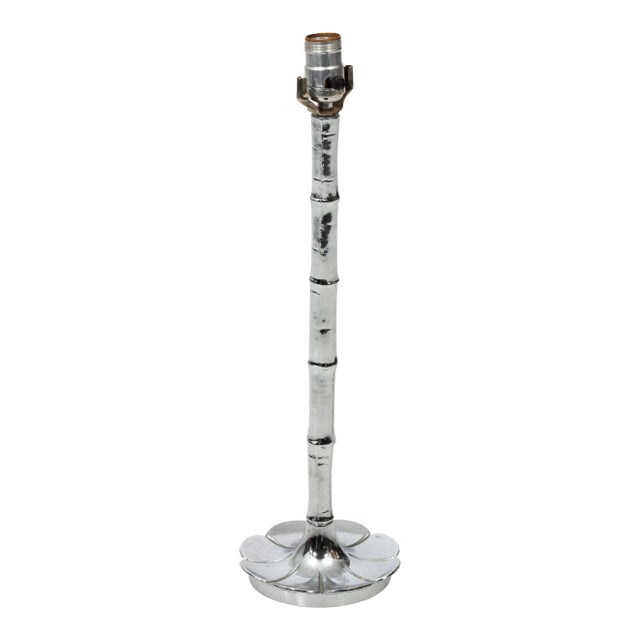 Faux Bamboo Chrome Lamp For Sale